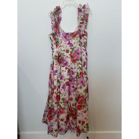 Abercrombie & Fitch Ruffle High Low Floral
Maxi Dress XL Pink - Picture 2 of 7